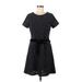 Ann Taylor LOFT Cocktail Dress - A-Line: Black Tweed Dresses - Women's Size 8