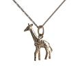 British Jewellery Workshops 9ct Gold 20x13mm Giraffe Pendant with a 0.6mm wide curb Chain 18 inches