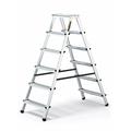 Drabest 6-Step Aluminum Double-Sided Household Ladder 125 KG Capacity - Step Ladder With Work Ladder Platform – Ladders Multi Purpose – Step Ladders 6 Step – 48 x 133 x 16 cm