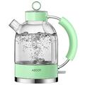 ASCOT Electric Kettle, Glass Electric Tea Kettle, Gift for Man/Women/Family, 1.5L Glass Tea Heater & Hot Water Boiler, BPA-Free, Auto Shut-Off and Boil-Dry Protection (Green)