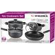 7PC Non Stick Frying Wok COOKWARE PAN Pot Set Glass LID Kitchen Casserole Fry