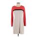 Banana Republic Factory Store Casual Dress - Mini Crew Neck Long sleeves: Red Print Dresses - Women's Size Small