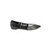 Charles & Keith Flats: Slip On Chunky Heel Feminine Black Print Shoes - Women's Size 37 - Pointed Toe