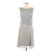 Connected Apparel Cocktail Dress - A-Line Scoop Neck Sleeveless: Gray Dresses - Women's Size 10