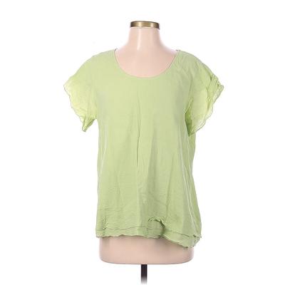 Soft Surroundings Short Sleeve Blouse: Green Tops - Women's Size Small