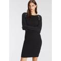 Strickkleid TAMARIS, Damen, Gr. 40, N-Gr, schwarz, Strick, Obermaterial: 70% Viskose, 30% Polyamid, unifarben, feminin, figurbetont mini, Rundhals, Langarm Raglanärmel, Kleider Etuikleid, für Alltag und schickere Anlässe, figurbetont, aus...