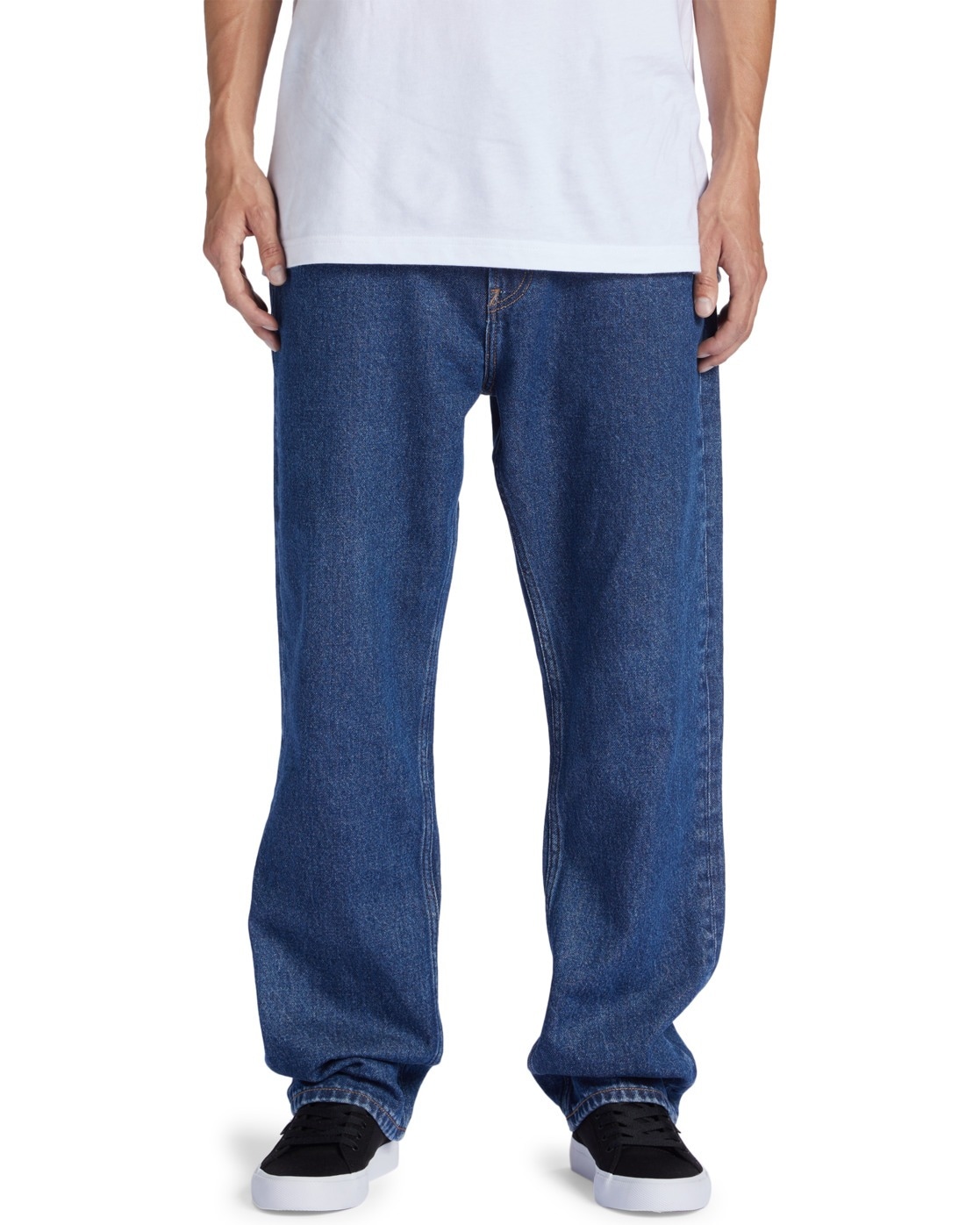 Relax-fit-Jeans DC SHOES "Worker", Herren, Gr. 31(S/M) / Länge 32(M), Länge 34, blau (indigo schwarz), 80% Baumwolle, 20% Baumwolle, Jeans