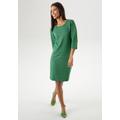 Jerseykleid ANISTON SELECTED, Damen, Gr. 44, N-Gr, bunt (apfelgrün, royalblau, schwarz), Jersey, Obermaterial: 65% Polyester, 30% Viskose, 5% Elasthan, Jacquardmuster, gemustert, modisch, figurumspielend kniefrei, Rundhals, 3/4-Ärmel, Kleider...