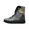 Schnürboots DOGO "Future High Top Boots Mon Cher Damen Stiefeletten", Damen, Gr. 38, Normalschaft, bunt (blau, gelb), Lederimitat, Schuhe, Handgefertigt