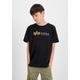 T-Shirt ALPHA INDUSTRIES "ALPHA Kids - T-Shirts Alpha Label T Kids/Teens" Gr. 16, schwarz (black) Mädchen Shirts T-Shirts