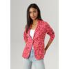 Kurzblazer ANISTON SELECTED, Damen, Gr. 38, bunt (fuchsia, orange, türkis), Jersey, Obermaterial: 68% Polyester, 27% Viskose, 5% Elasthan, Jacquardmuster, modisch, figurbetont hüftlang, Langarm, Blazer, mit fantasievollem Jacquard-Muster