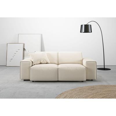 2-Sitzer ANDAS "Glimminge auch in Breitcord + Feincord + Easy care-Bezug", beige (natur), B:194cm H:71cm T:101cm, 100% Polyester, Sofas, besondere Kedernähte,, Zierkissen Image