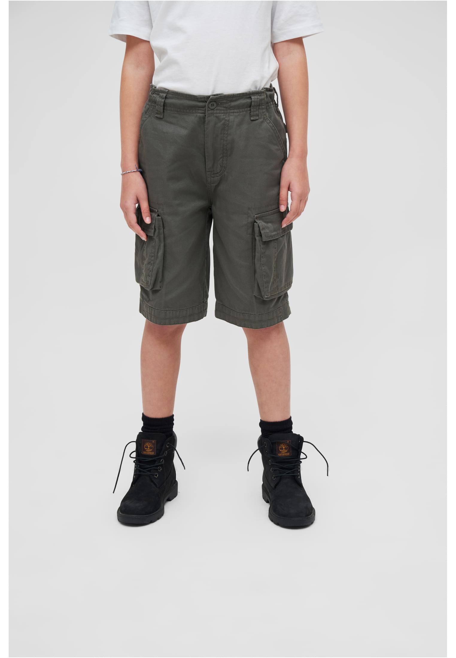 Stoffhose BRANDIT "Brandit Herren Kids Urban Legend Shorts", Jungen, Gr. 158/164, Normalgrößen, grün (olive), 65% Polyester, 35% Baumwolle, normal, Hosen Image