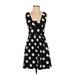 Ann Taylor LOFT Casual Dress - Mini Square Sleeveless: Black Print Dresses - Women's Size 0