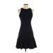 Elizabeth and James Casual Dress - A-Line Crew Neck Sleeveless: Black Print Dresses - Women's Size 2