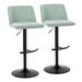 Toriano Contemporary Adjustable Barstool w/ Swivel In Fabric & Metal w/ Rounded T Footrest By Lumisource - Set Of 2 Upholstered/Metal | Wayfair