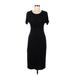 Young Fabulous & Broke Casual Dress - Midi Scoop Neck Short sleeves: Black Print Dresses - Women's Size Medium