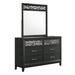 Darby Home Co Abbegail 6 Drawer 58.07" W Solid Wood Double Dresser w/ Mirror Wood in Black/Brown | 77.28 H x 58.07 W x 16.38 D in | Wayfair