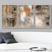 IDEA4WALL Vintage Orange Brown Color Blocks Framed Canvas 3 Pieces Triptych Artwork Print Abstract Wall Art Canvas in Gray/Orange | Wayfair