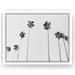 Bayou Breeze Black & White Palms By Gal Design Modern Wall Art Decor - Floating Canvas Frame Canvas, Glass | 16 H x 20 W x 0.75 D in | Wayfair