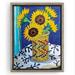 Rosalind Wheeler Sunflowers In Vase By Mandy Buchanan Modern Wall Art Decor - Floating Canvas Frame Canvas, Glass | 20 H x 30 W x 0.75 D in | Wayfair