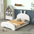 Harper Orchard Bohdalec Platform Bed Upholstered/Wool in White | 45.3 H x 56.8 W x 79 D in | Wayfair C111830FC1E24F229D93B7FBECBCE60C