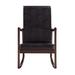 Latitude Run® Prattsburgh Rocking Chair Faux Leather/Solid + Manufactured Wood in Brown | 41 H x 32 W x 26 D in | Wayfair