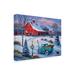 The Holiday Aisle® Bringing Home The Tree On Canvas by John Zaccheo Print Canvas in Blue/Brown/Green | 18 H x 24 W x 2 D in | Wayfair