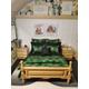 "DOLLHOUSE Christmas Green/Black/Gold Print Bedding Set | 1:12th Scale | Set of 9 | Suitable for 6\"/15cm Figures | Handmade"