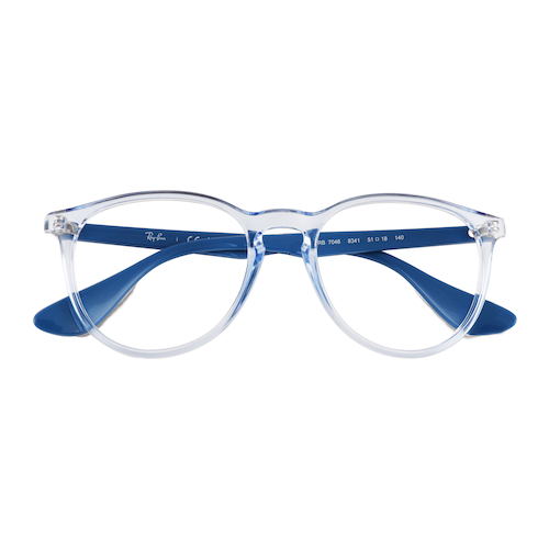 Unisex s round Transparent Light Blue Plastic Prescription eyeglasses - Eyebuydirect s Ray-Ban RB7046