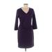 Lark & Ro Casual Dress - Wrap: Purple Dresses - Women's Size 8