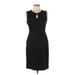 Lands' End Casual Dress - Sheath Keyhole Sleeveless: Black Print Dresses - Women's Size 8