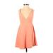 NBD X the NAVEN twins Casual Dress - A-Line Plunge Sleeveless: Orange Print Dresses - Women's Size Small