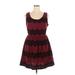 Soprano Casual Dress - A-Line Scoop Neck Sleeveless: Burgundy Print Dresses - Women's Size 1X