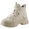 Schnürboots BUFFALO "ASPHA NC MID", Damen, Gr. 41, beige (beigefarben), Lederimitat, klassisch, Schuhe, Schnürstiefelette, High Top Sneaker mit weicher Schaftrandpolsterung