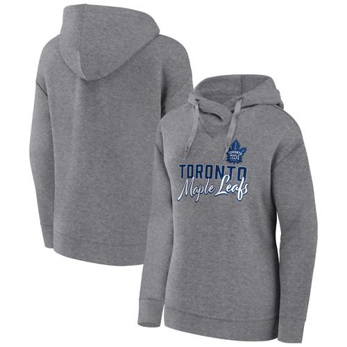 Damen Toronto Maple Leafs Script Favorite Fanatics Heather Gray Kapuzenpullover