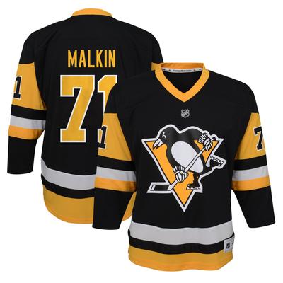 Jugend-Evgeni Malkin, schwarzes Heim-Replika-Spielertrikot der Pittsburgh Penguins Image