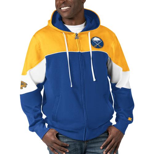 Herren Starter Royal/Gold Buffalo Sabres Power Forward Kapuzenpullover mit durchgehendem Reißverschluss