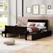 Curved Legs Design Platform Bed Frame with 4 Drawers, Full Size, Espresso