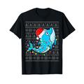 Dolphin Santa Hat Christmas Tree Lights Dolphin Lover Xmas T-Shirt