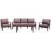 Courtyard Casual Bridgeport II 4 pc Sofa Set Includes: One Sofa, One Coffee Table and Two Club Chairs