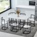 Merax Modern 7-Piece Dining Table Set with Faux Marble