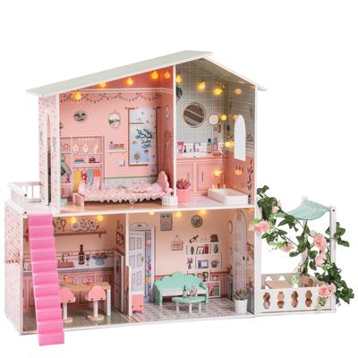 Stylish Dollhouse with Garden, Great Gift for Birthday