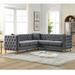 82.2-Inch Velvet Corner Sofa Covers, L-Shaped Sectional Sofa, 5-Seater Corner Couch with 3 Cushions and Nailhead Trim