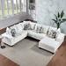 Oversized Modular Sofa U-Shaped Sectional Sofa with Pillows, Modern Velvet Corner Sofa Couch with Chaise Lounge for Living Room