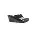 Skechers Wedges: Black Print Shoes - Women's Size 6 - Open Toe