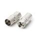 MANNYA 2Pcs F Type Male Plug Connector Socket to RF Coax TV Aerial Female RF Adapters