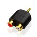 MANNYA 3.5mm Male To Female 2RCA Audio Connector 3.5 Plug Lotus Female Audio Adapter