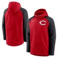 Men's Nike Red/Black Cincinnati Reds Authentic Collection Performance Raglan Full-Zip Hoodie