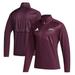Men's adidas Maroon Mississippi State Bulldogs Sideline Quarter-Zip Pullover Top